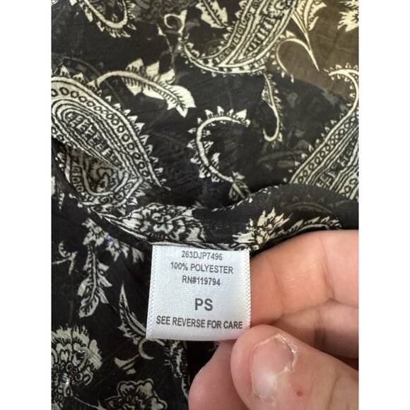 One‎ World Live and Let Live Sheer Paisley Cardigan Open Front Size Petite Small - Picture 5 of 9